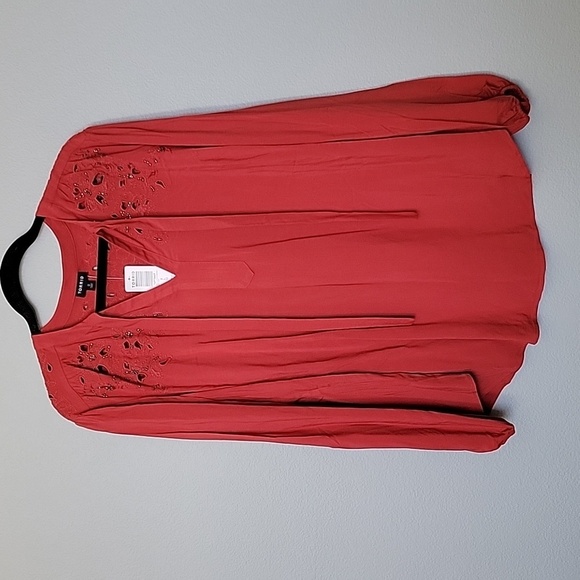 Torrid NWT Cutwork embroidered and beaded detail boho long sleeve blouse 0X - Picture 2 of 8
